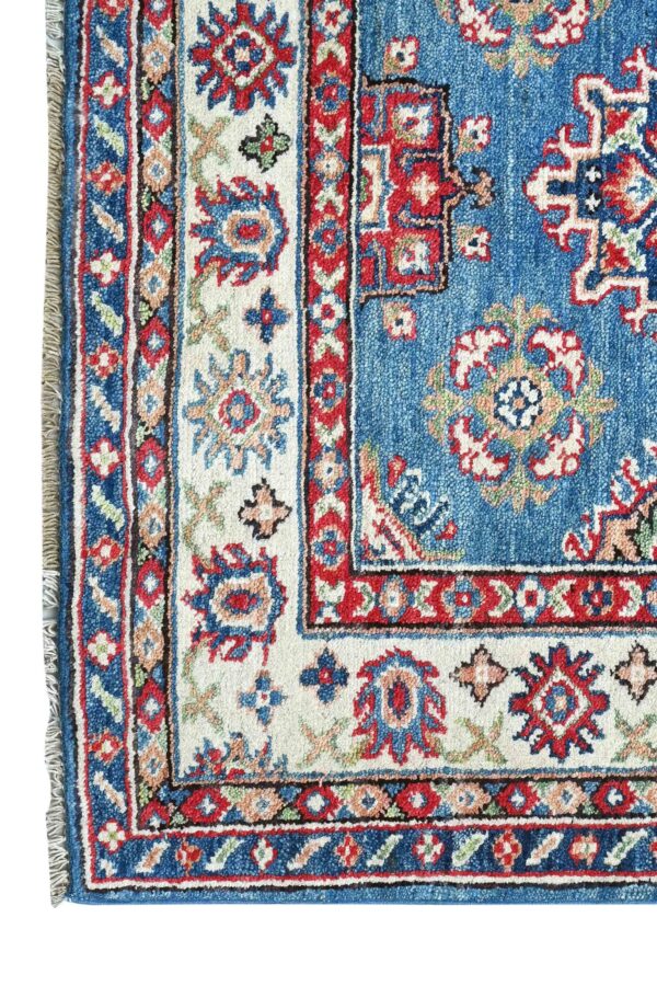 Village Kazak Handknotted Afghan Rug 146cm x 104cm / 4ft 9in x 3ft 5in - Image 2